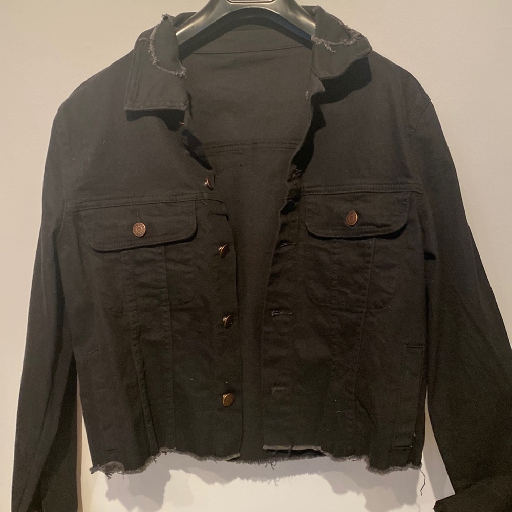 Black Denim Jacket with embellishment
